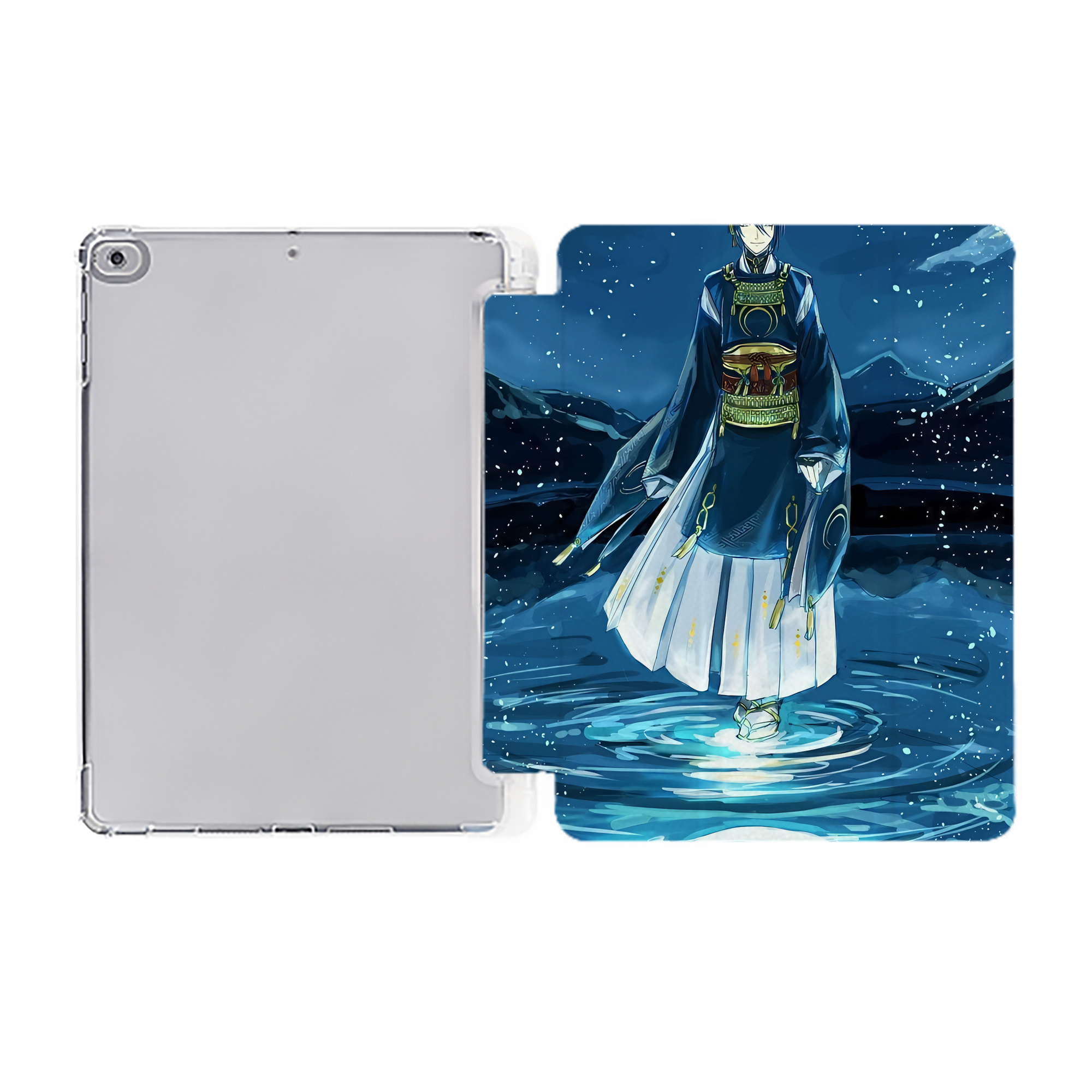（画像用） 刀剣乱舞 Touken Ranbu IPad ケース ペン収納付き 三つ折りスタンド PUレザー×シリコン 対応機種9.5/10.5/10.9インチ